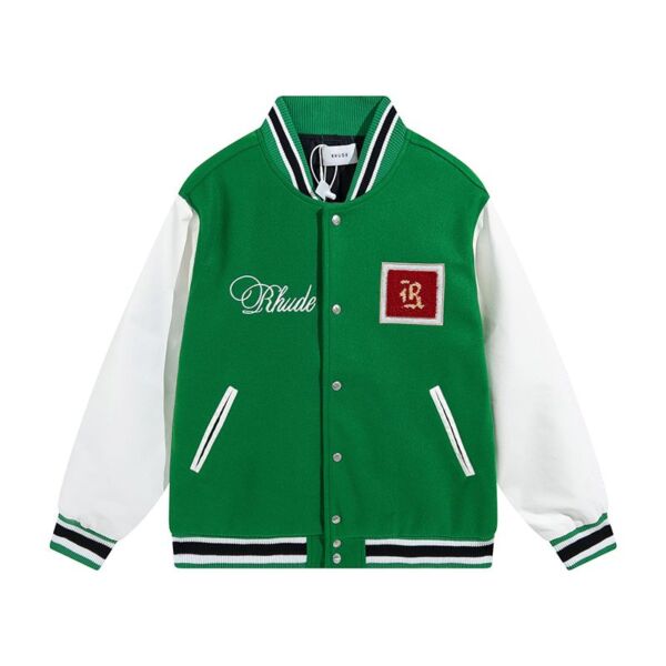 Rhude Varsity Green Jacket Marlboro Baseball Jacket